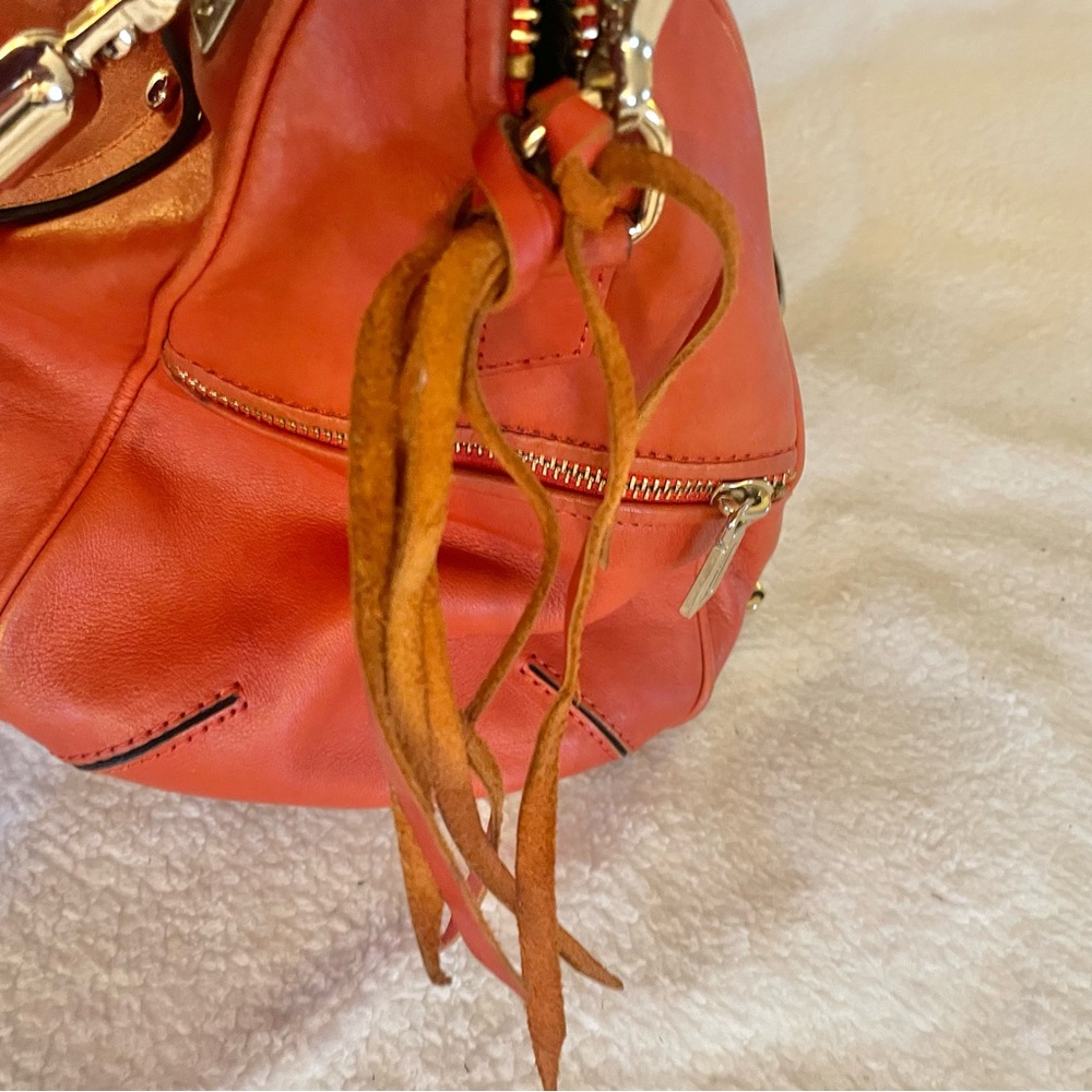 Rebecca Minkoff Orange Leather Large Cupid Satchel - Picture 7 of 16